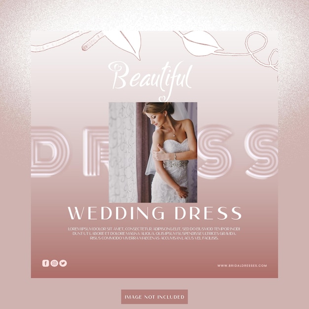 Design del modello di abito da sposa psd gratuito