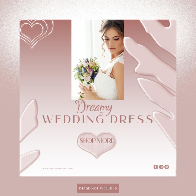 Free psd wedding dress template design