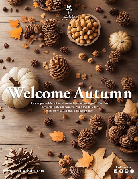 Free PSD Welcome Autumn social media banner template design
