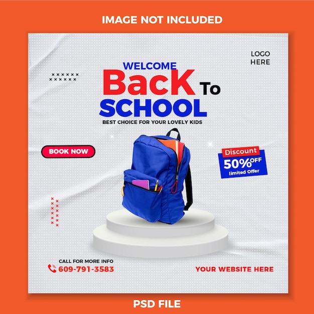 Free psd welcome back to school social media post template