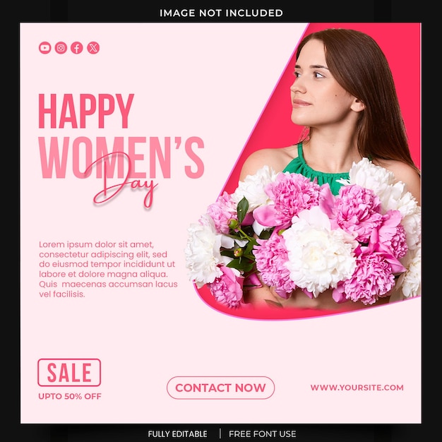 free psd womens day instagram post design template