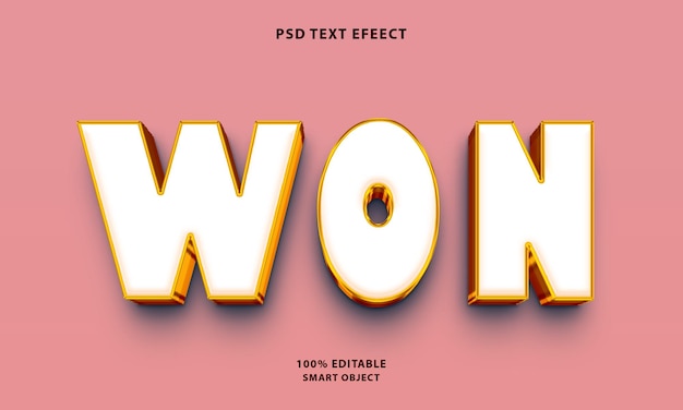 PSD free psd won text style effect