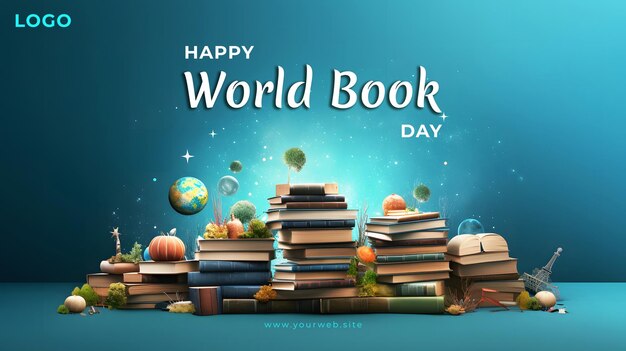 PSD free psd world book day background design template