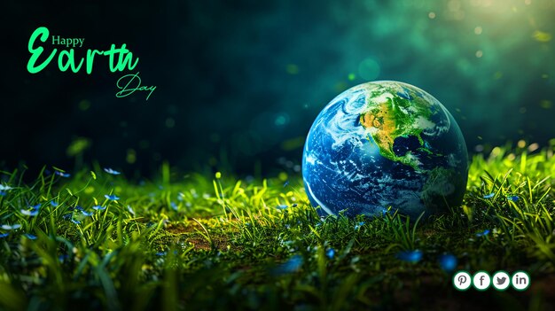 PSD psd world environment and earth day concept banner poster gratuito per i social media