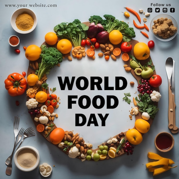Бесплатно psd файл всемирный день еды, дизайн поста в социальных сетях
