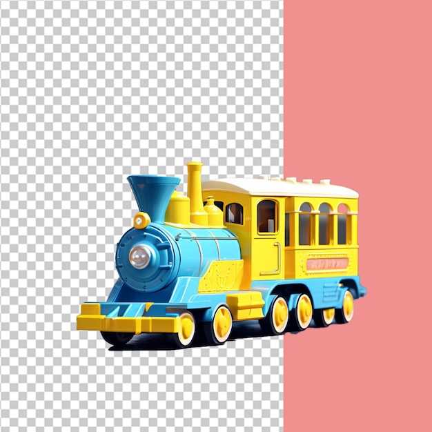 PSD free psd yellow and blue toy train for makeup