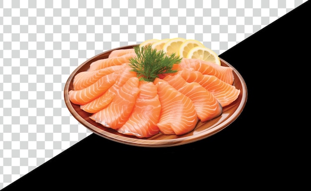 PSD Бесплатный рыбный салат из лосося с pn и psd фоном