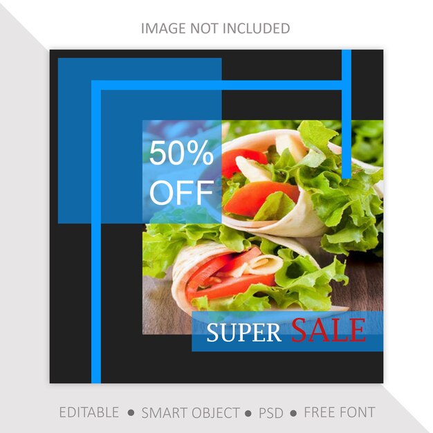 PSD free social media post design for food or restaurants