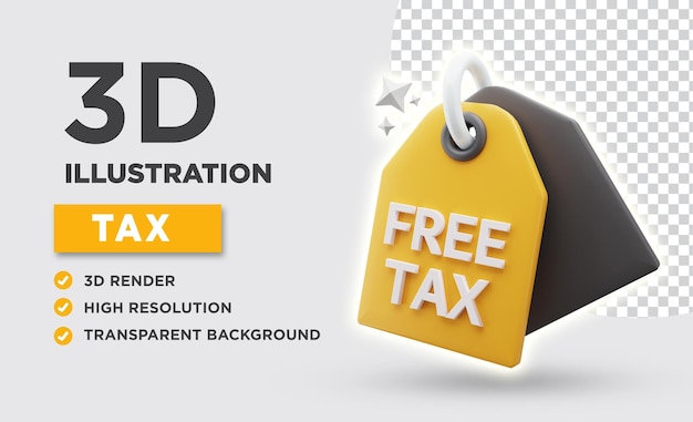 PSD free tax 3d icon