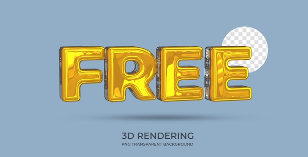 PSD free text style 3d rendering transparent background