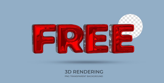PSD free text style 3d rendering transparent background