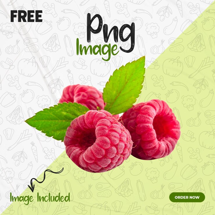 PSD free transparent background raspberry