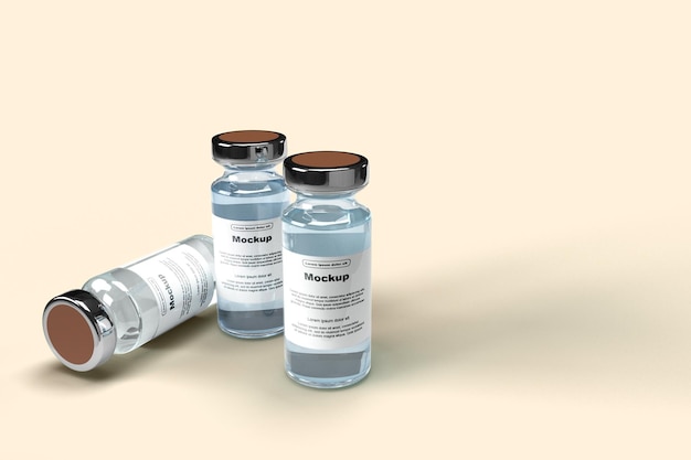 PSD free vaccine bottle mockup psd