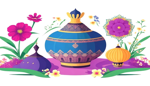 Free vector flat nowruz illustration