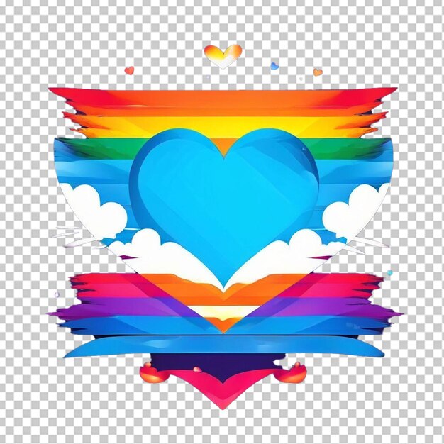 PSD free vector pride day flag with heart frame