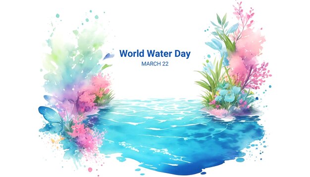 PSD acquerello vettoriale gratuito evento della giornata mondiale dell'acqua