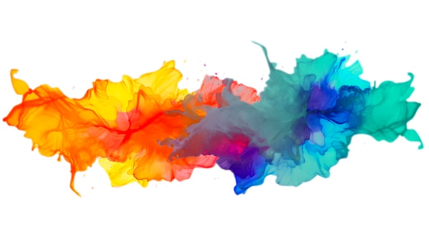free watercolor splash on white background transparent