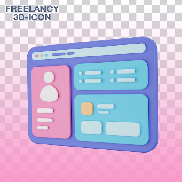 PSD browser di icone 3d freelancy