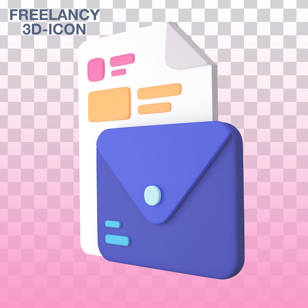 Freelancy 3d-icon счет-фактура