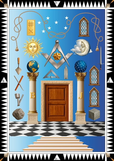 Freemason Companion Degree T Masonic Symbolism A Visual Representation of Freemasonry Editable PSD