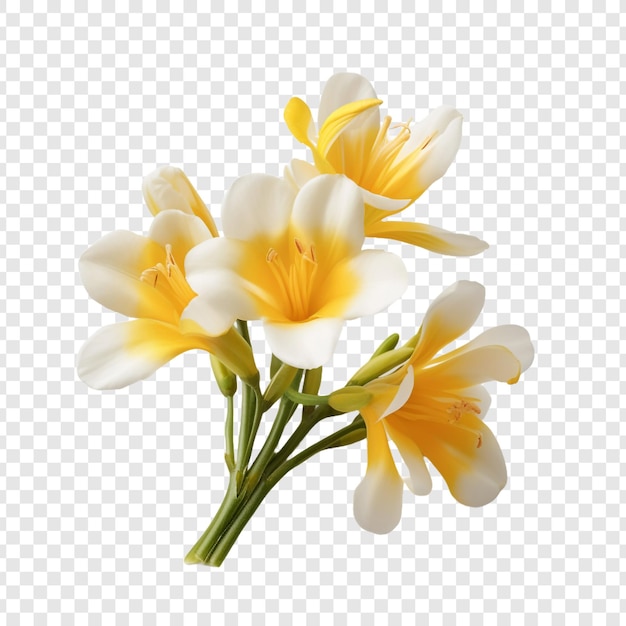 PSD freesia flower isolated on transparent background