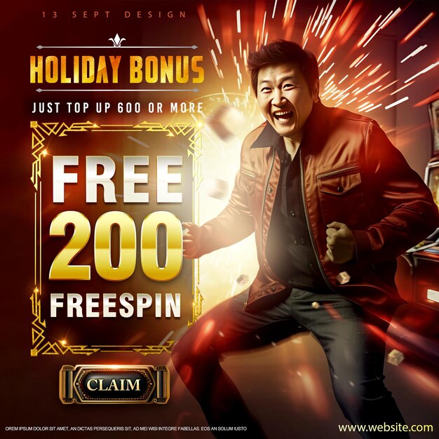 PSD freespin premium design templates per banner di casinò e giochi d'azzardo