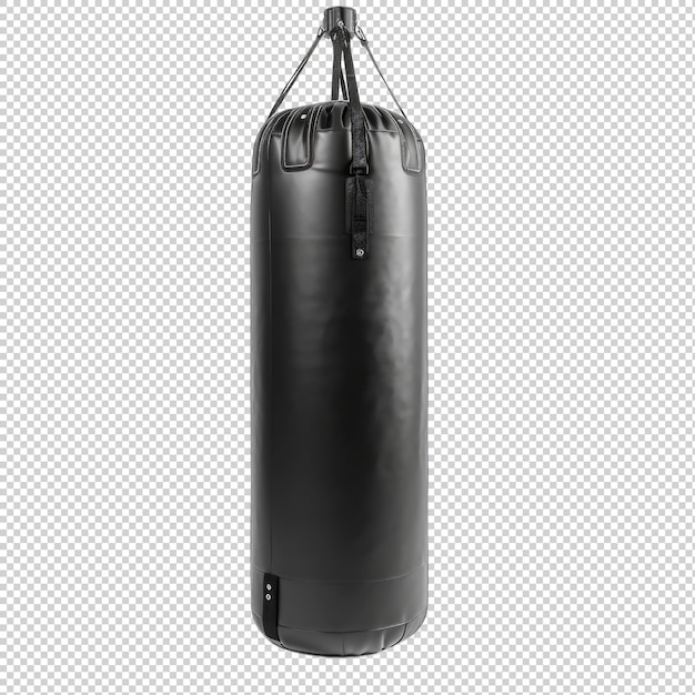 Freestanding room punching bag isolated on transparent background Generative AI