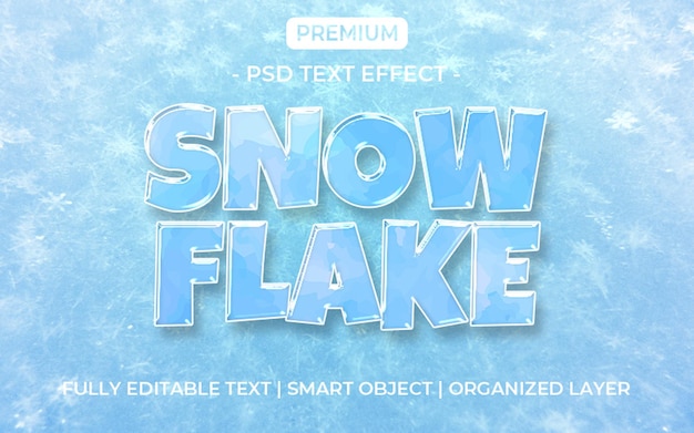 Freeze snowflake text effect template