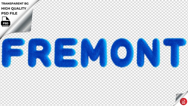 PSD fremont typography blue fluffy text psd przezroczyste