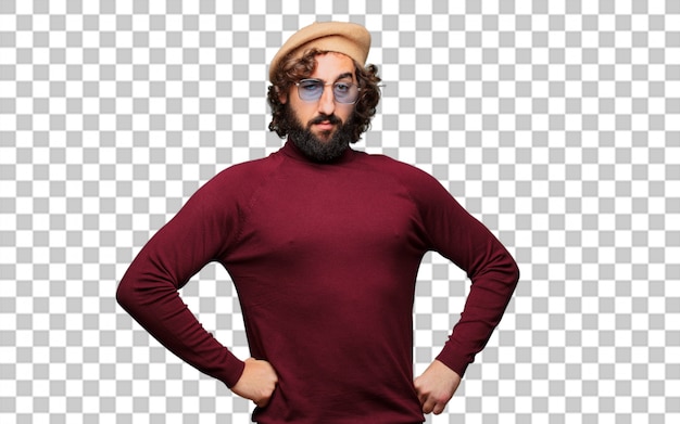 PSD french artist with a beret. challenge concept