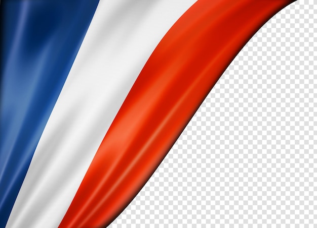 PSD bandiera francese isolata su banner bianco