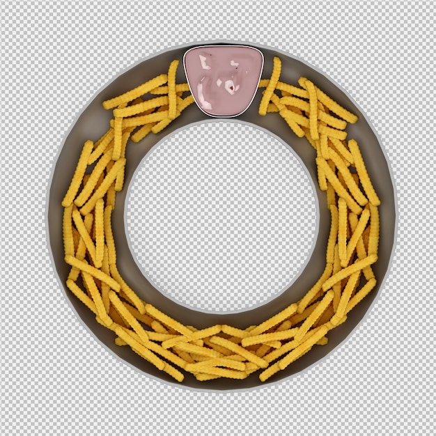 French fries 3d render