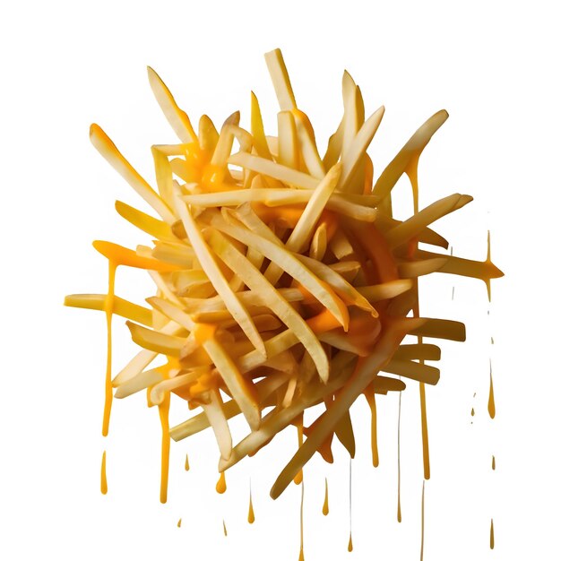 French fries dripping cheese png