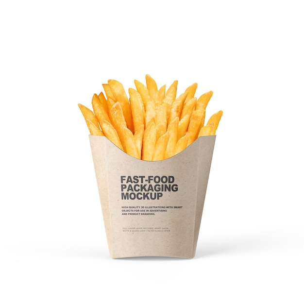 PSD french fries pack psd mockup