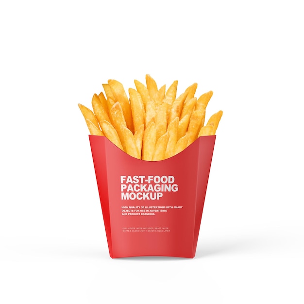 PSD patatine fritte pack mockup psd