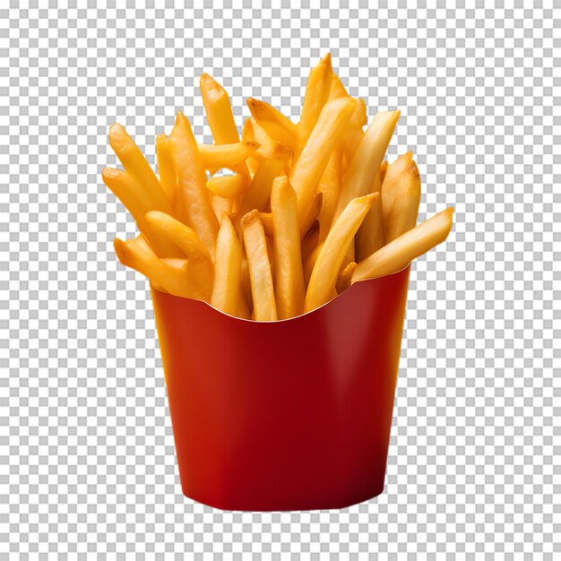 French fries package isolated on transparent background