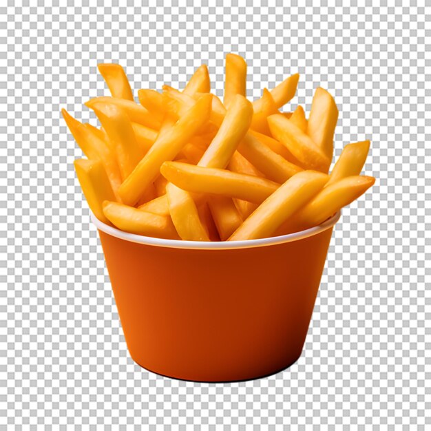 French fries package isolated on transparent background