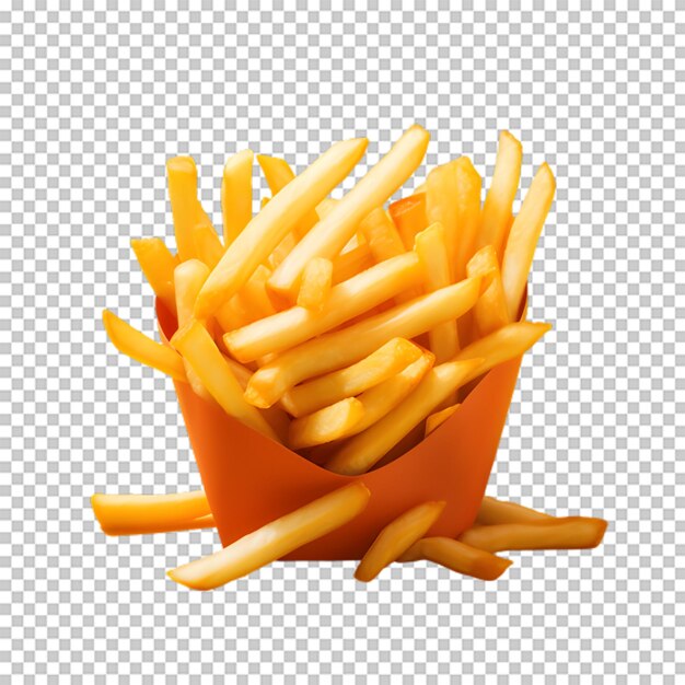 French fries package isolated on transparent background