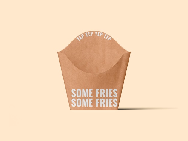 French fries packaging mockup template