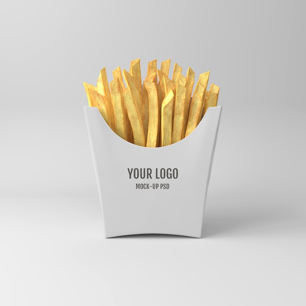 PSD mockup di imballaggio di patatine fritte