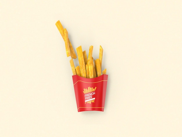 PSD french fries packaging mockup