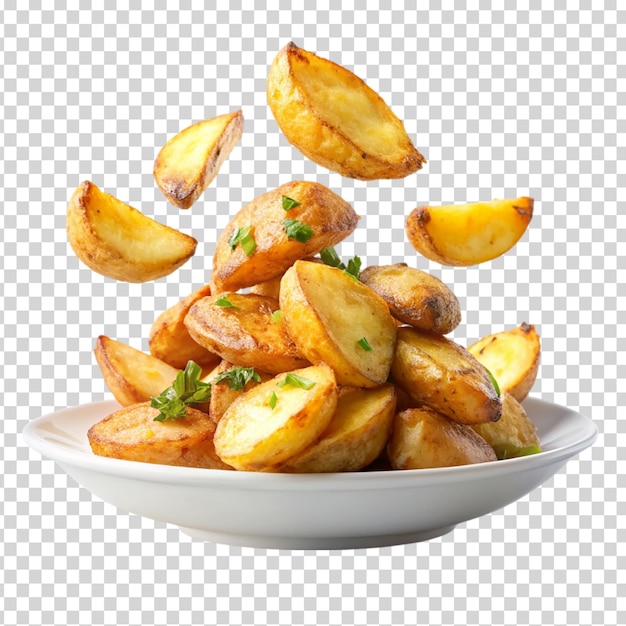 PSD french fries in a plate on transparent background