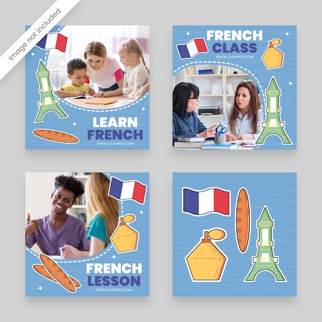 Banner di educazione della lingua francese