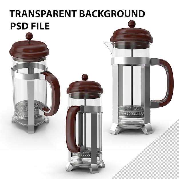 French press coffee pot png