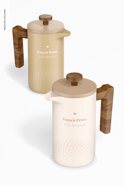 French press mockup di caffettiera