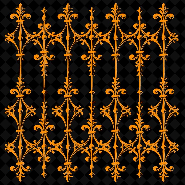 PSD french provincial trellis made from cast iron showcasing del outline natural decorative design