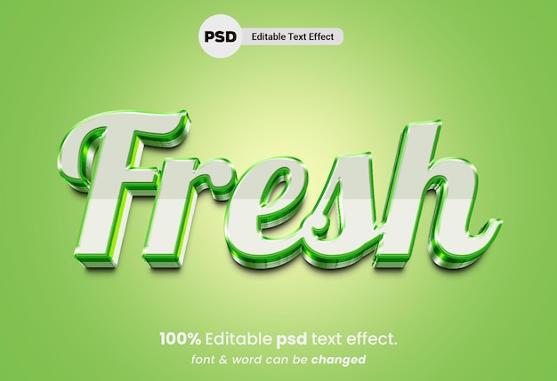 PSD fresh 3d editable psd text effect