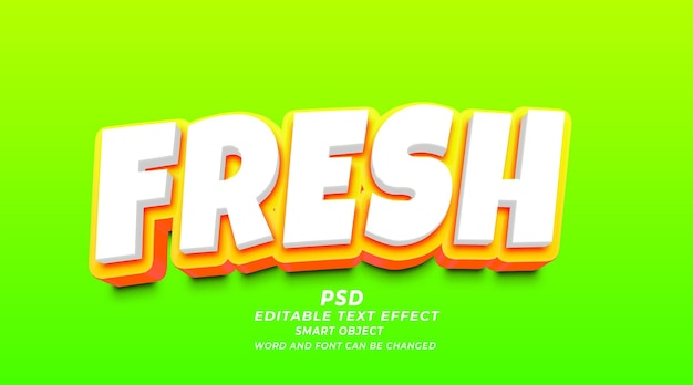 PSD fresh 3d editable text effect photoshop psd template