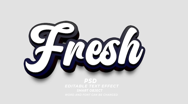 Fresh 3d editable text effect photoshop psd template