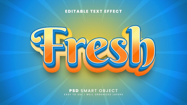 Fresh 3d editable text effect template